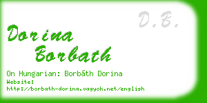 dorina borbath business card